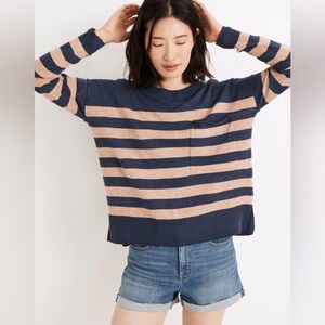 Madewell Lightweight Pocket Pullover Sweater in‎ Stripe